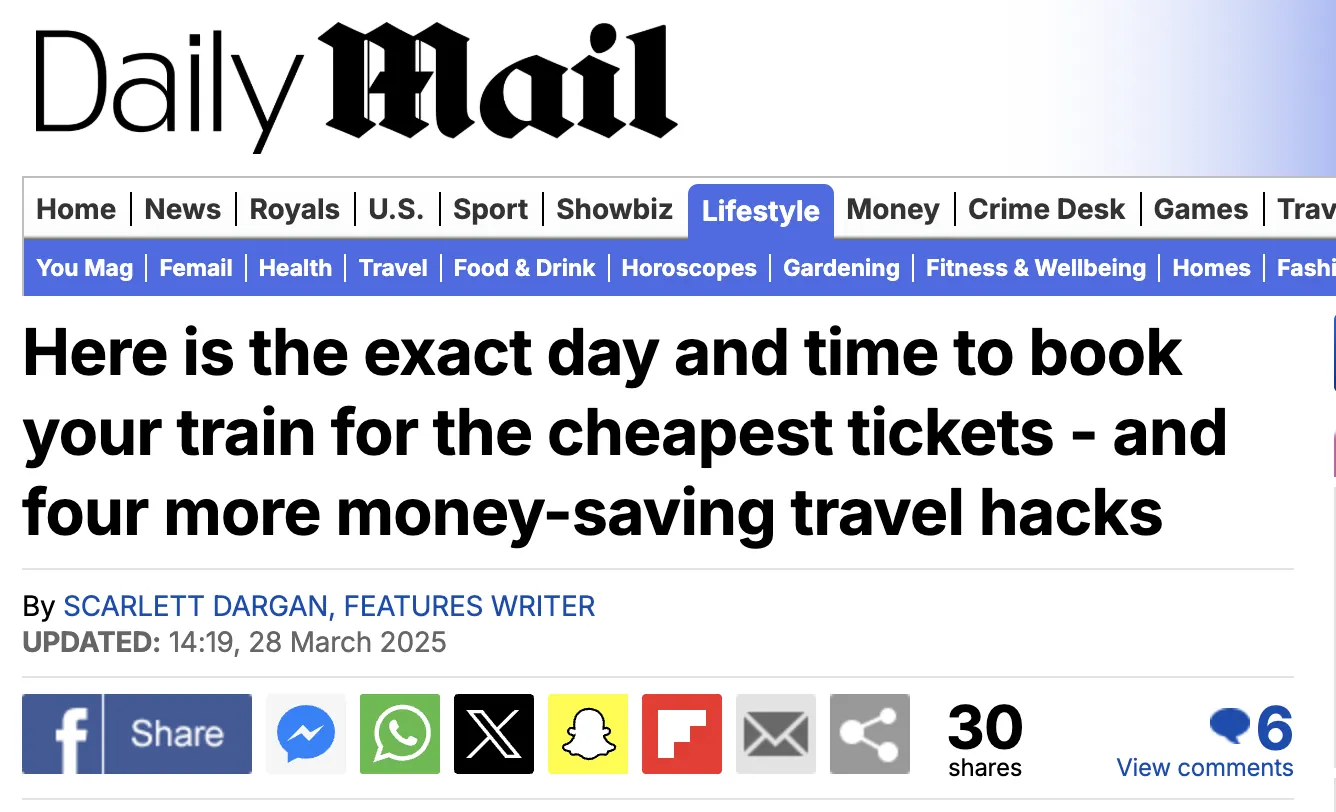 Daily Mail expert commentary placement